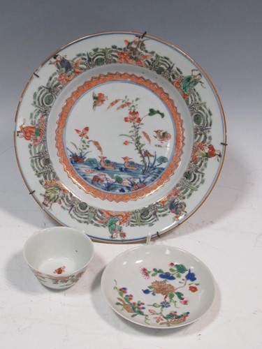 Lot 50 - A Chinese Kangxi 'eight immortals' plate, a...