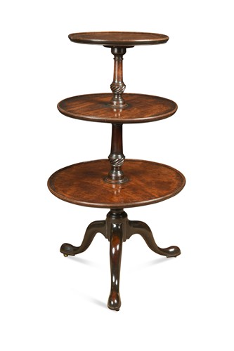 Lot 619 - A George III mahogany three-tier dumb-waiter