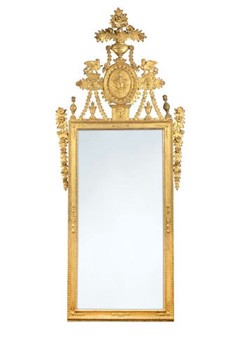 Lot 637 - A carved giltwood wall mirror, 19th century