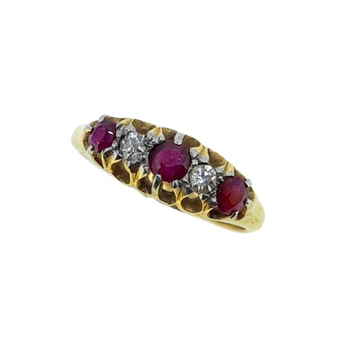 Lot 60 - An 18ct gold ruby and diamond ring