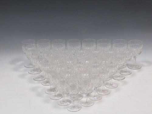 Lot 16 - A part suite of 45 cut drinking glasses 20th...