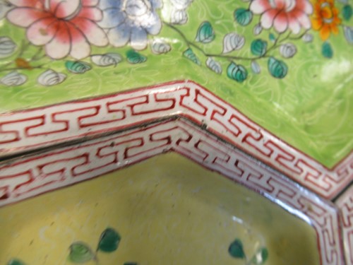 Lot 80 - A Chinese pewter and hard stone mounted hors d'...