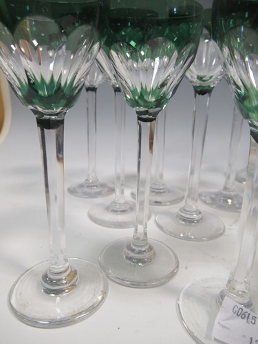 Lot 13 - A set of 17 wine glasses, 20th century, with...