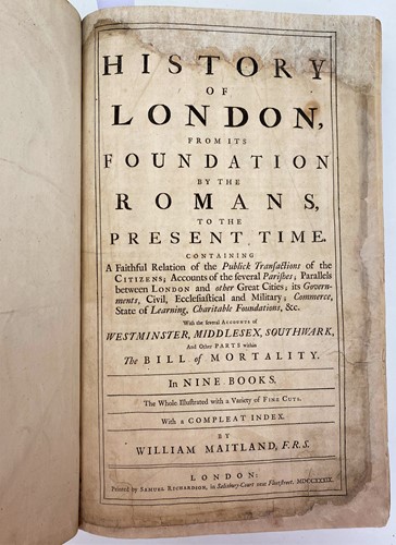 Lot 85 - MAITLAND (William) The History of London, from...