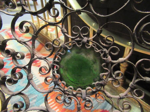 Lot 605 - Two similar wrought iron fire guards, circa 1900