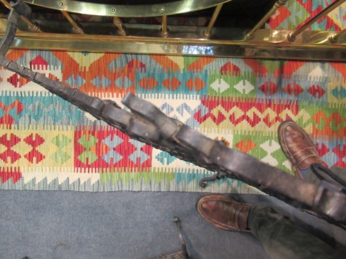 Lot 605 - Two similar wrought iron fire guards, circa 1900
