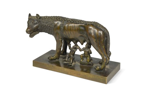 Lot 547 - A Grand Tour bronze model of Romulus and Remus, 19th century