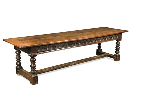 Lot 338 - An oak refectory table, late 17th century