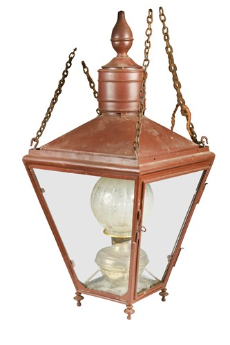 Lot 352 - A Victorian copper street lantern