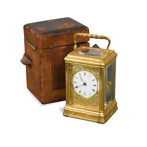 Lot 463 - A French repeating carriage clock, circa 1860