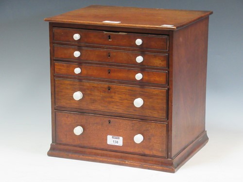 Lot 138 - A miniature mahogany chest of drawers, 33 x 32....