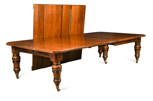 Lot 604 - A late Victorian mahogany and ebonised extending dining table