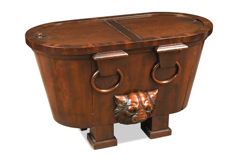 Lot 435 - A Regency mahogany cellarette of sarcophagus form, after Thomas Hope