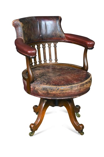 Lot 378 - A late Victorian mahogany swivel desk chair
