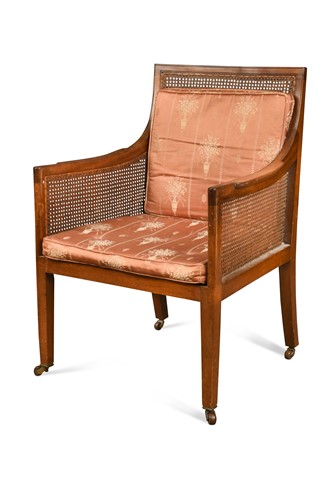 Lot 574 - A Regency style bergère chair, circa 1900