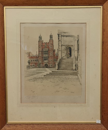 Lot 13 - Cecil Aldin (British, 1870-1935) Eton Chapel...