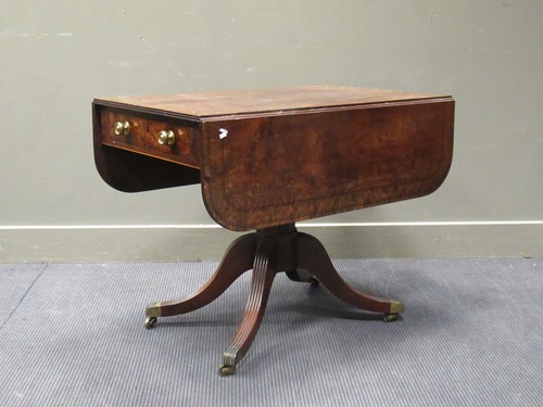 Lot 469 - A Regency mahogany and ebony line inlaid Pembroke table