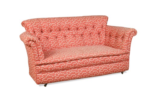 Lot 411 - A two-seater button back settee, early 20th century