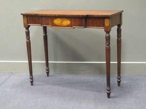 Lot 547 - A Sheraton style mahogany breakfront side table