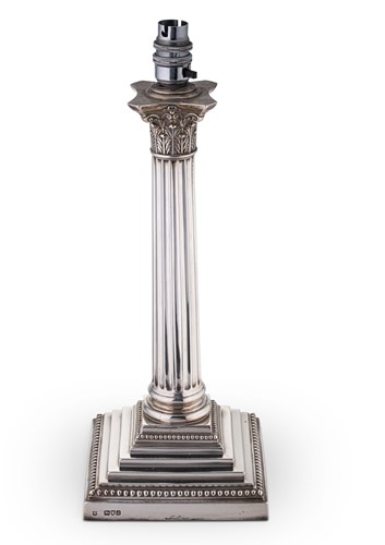 Lot 593 - A Victorian silver table lamp base