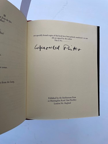 Lot 441 - PINTER (Harold) Poems, Enitharmon Press, 1968,...