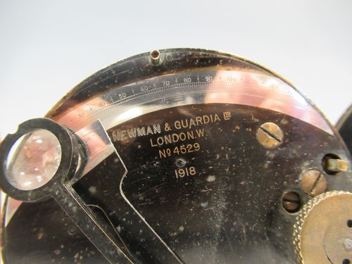 Lot 23 - Newman & Guardia box sextant, 1918, leather...
