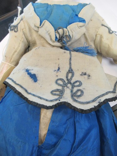 Lot 38 - A Victorian porcelain head doll, with blond...