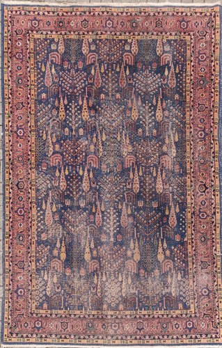Lot 620 - A blue-ground Sparta cypress tree rug, 299 x...