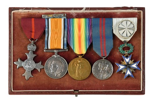 Lot 539 - Lieutenant Lowry Arthur Casamaijor Cole (1878-1955), a group of five WWI medals
