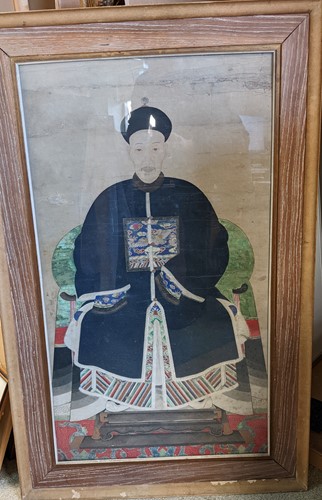 Lot 172 - A late Qing Dynasty Chinese ancestor portrait of a male court official