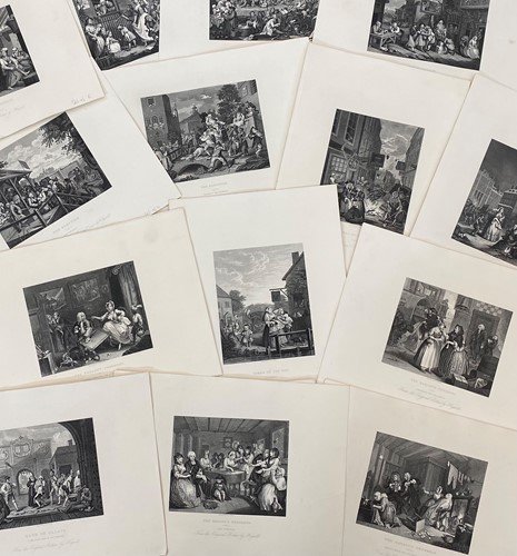 Lot 10 - A collection of steel engravings after Hogarth...