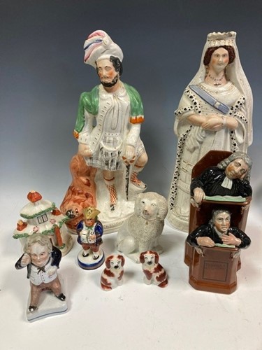 Lot 14 - Staffordshire ceramics, including the Vicar &...