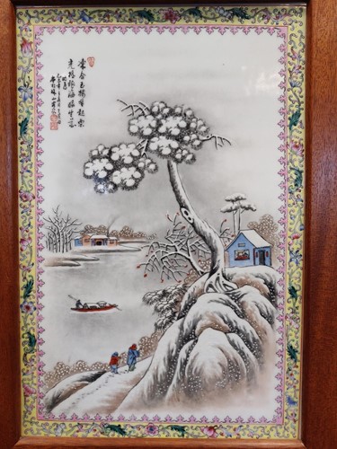 Lot 158 - A Chinese decorative porcelain plaque 20th...