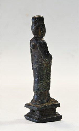 Lot 161 - A Chinese bronze figure of a Bodhisattva, Liao Dynasty (916AD - 1125AD)