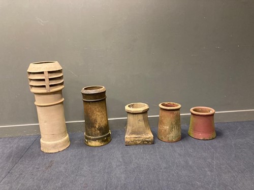 Lot 700 - Five assorted terracotta chimney pots