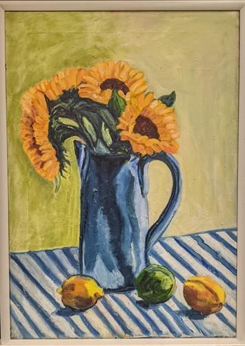 Lot 416A - Two 20th century oils, to include: Balcony...