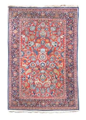 Lot 394 - A finely-woven Kashan rug, circa 1930