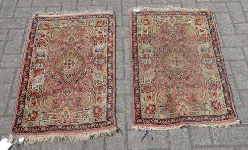 Lot 694 - A pair of Sarouk rugs, circa 1930, 86 x 51cm