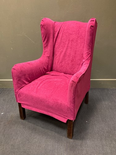 Lot 489 - An armchair upholstered in a yellow fabric...