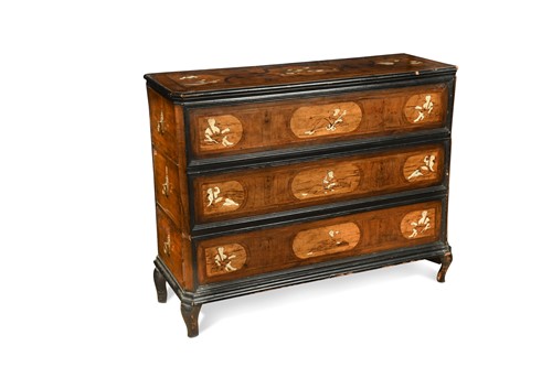 Lot 160 - A North Italian ivory inlaid side cabinet, 18th century