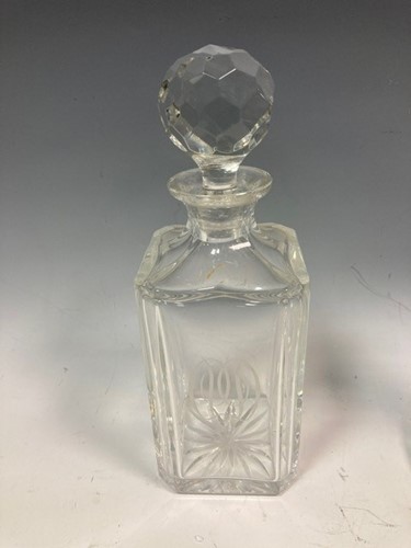 Lot 24 - Four glass decanters, two with cut and...