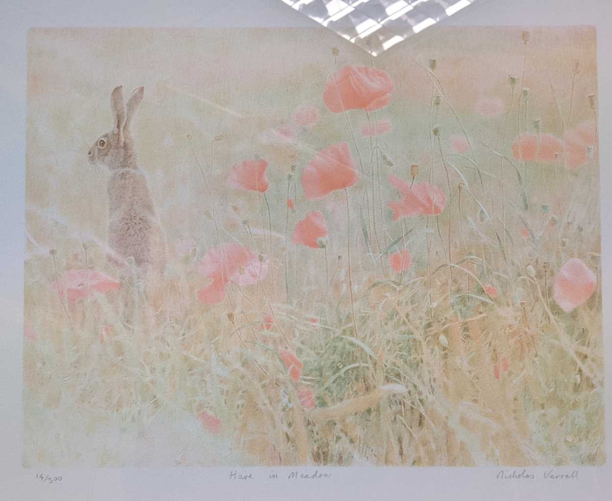 Lot 305 - Nicholas Verrall (b.1945), Hare in a Meadow,...