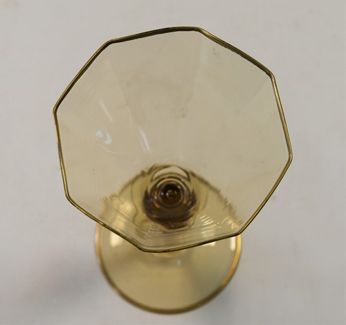 Lot 28 - A set of six Salviati Venetian Renaissance Revival wine glasses, circa 1900