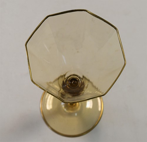 Lot 28 - A set of six Salviati Venetian Renaissance Revival wine glasses, circa 1900