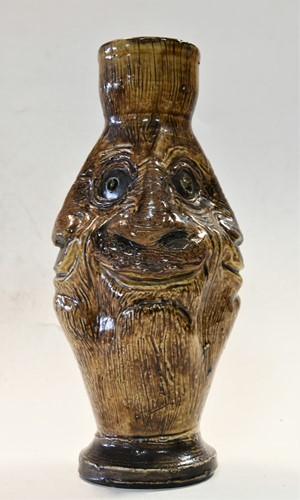 Lot 50 - Robert Wallace Martin for Martin Brothers, a salt glazed stoneware vase, 1884