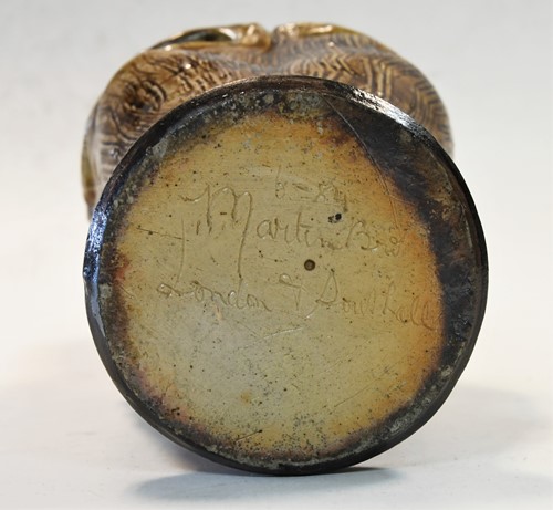 Lot 50 - Robert Wallace Martin for Martin Brothers, a salt glazed stoneware vase, 1884