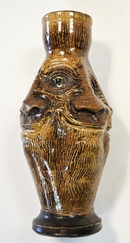 Lot 50 - Robert Wallace Martin for Martin Brothers, a salt glazed stoneware vase, 1884