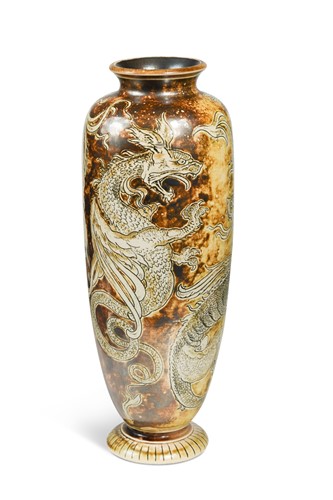 Lot 46 - Robert Wallace Martin for Martin Brothers, a stoneware vase, 1896