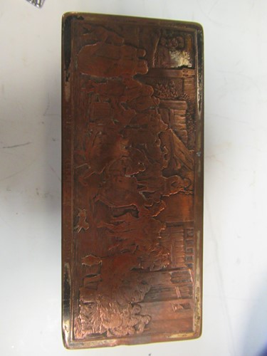 Lot 27 - Box of mixed metal items including early...
