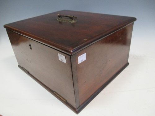 Lot 29 - Large 19th century wooden work box with drop...